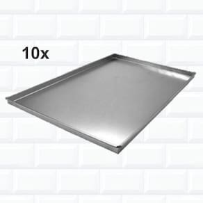 Kit 10 Formas De Alumínio Retangular Para Rocambole 40X30Cm