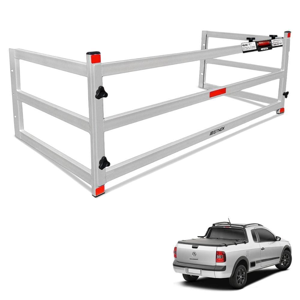 Extensor de Caçamba Saveiro 2010 A 2023 Divisor ED Prata Gtnox
