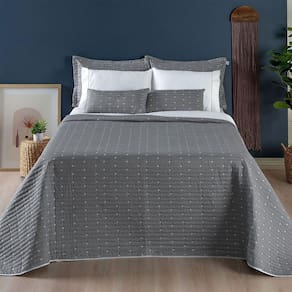Kit Cobre Leito Casal Queen 7 peças Bordado Urbany Hipercal 400 Fios