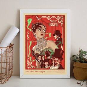 Quadro Poster Moulin Rouge 24X18Cm