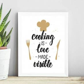 Quadro Cozinha - Cozinhar É Amor 45X34Cm