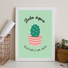 Quadro Lembrete Beber Água - Beba Água 24X18Cm