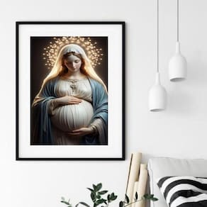 Quadro Virgem Maria Grávida - 60X48 Cm 24X18Cm