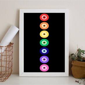 Quadro Decorativo Chakras Olho Grego 45X34Cm