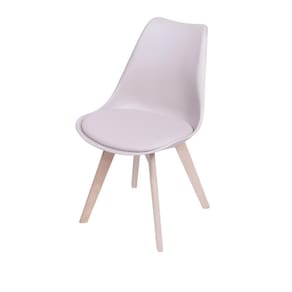 Cadeira Eames Saarinen Polipropileno Assento Estofado Pu Fendi Base Madeira