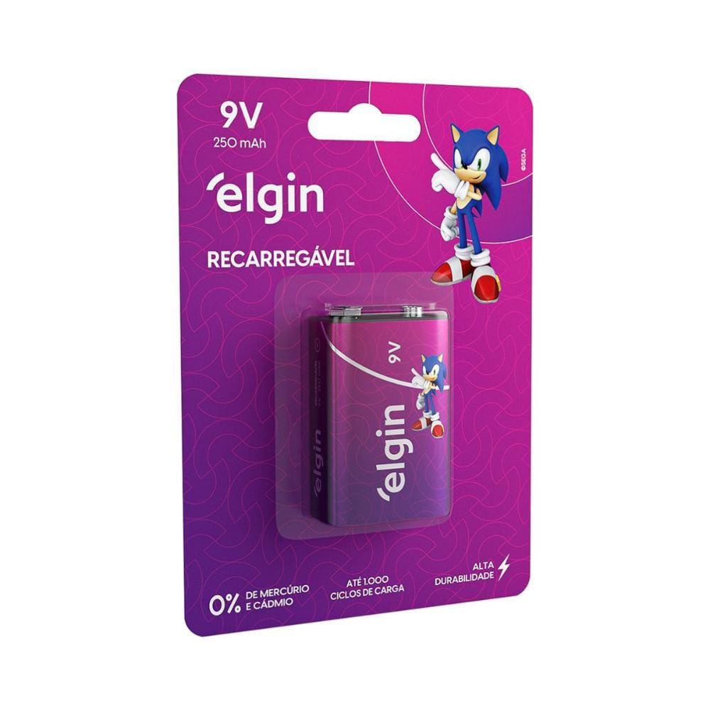 Bateria Recarregável Elgin Blister 9V