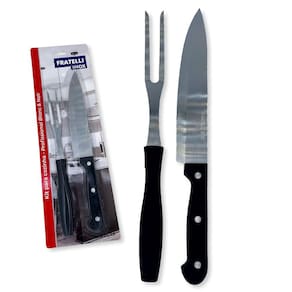 Kit Churrasco 2 Peças Profissional Faca e Garfo Blanc & Noir