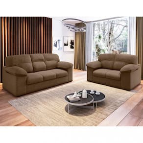 Conjunto Sofá 3 e 2 Lugares Suede Istambul Flash