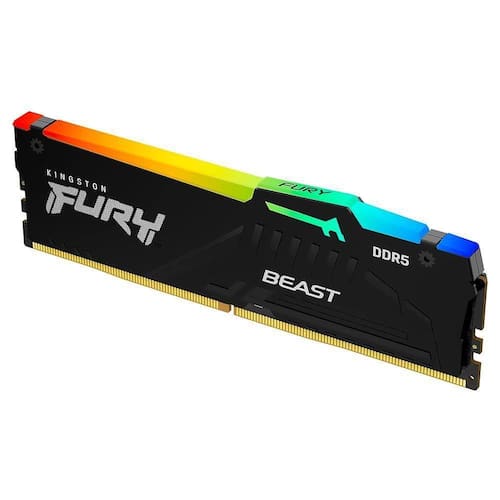 Memória Kingston Fury Beast Para Intel Xmp, Rgb, 8gb, 4800mhz, Ddr5, Cl38, Preto - Kf548c38bba-8