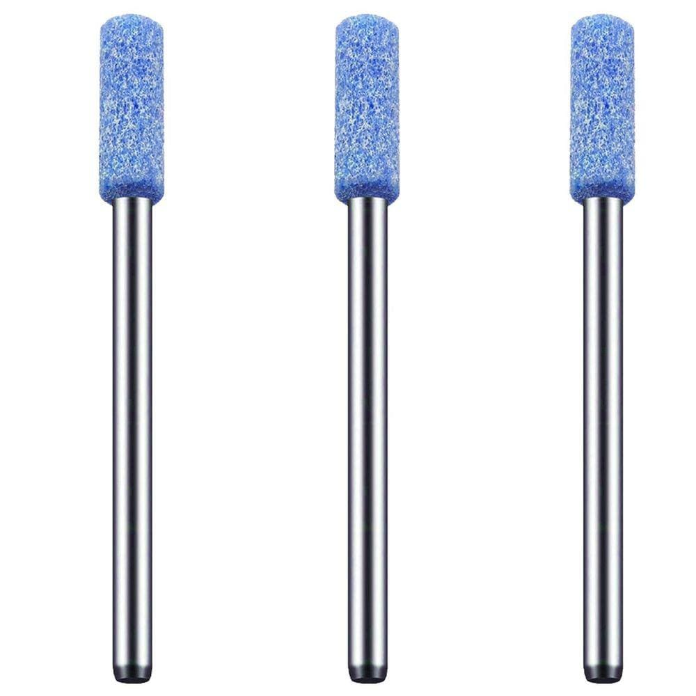 Kit 3 Pontas Montadas 4Mm Azul Haste 3Mm Micro Retífica