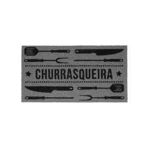 Capacho Vinil SuperPrint 40cm x 75cm Churrasqueira Cinza Kapazi