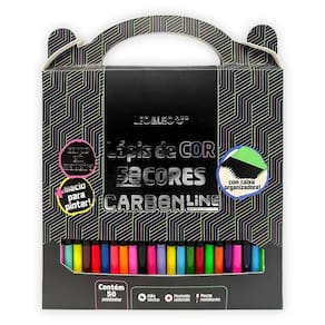 Lápis De Cor Carbon Line Com 50 Cores Redondo Leo&Leo