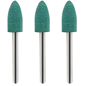 Kit 3 Ponta Montada 8Mm Borracha Cônica Micro Retifica 3Mm