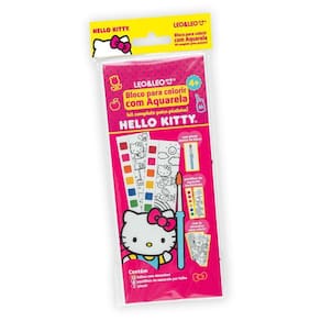 Bloco Para Colorir Com Aquarela E Pincel Hello Kitty Leo&Leo