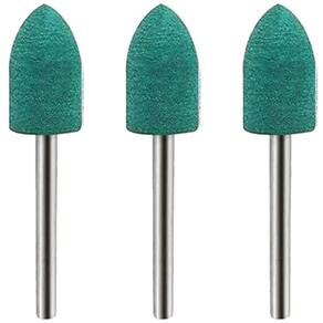 Kit 3 Ponta Montada 10Mm Borracha Cônica Micro Retifica 3Mm