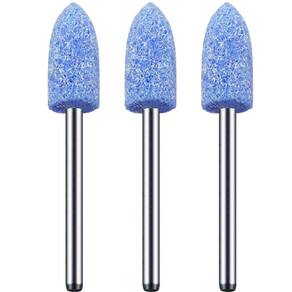 Kit 3 Ponta Montada 8Mm Azul Bala Haste 3Mm Micro Retífica