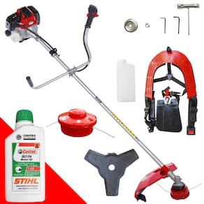 Roçadeira Profissional Lateral Toyama RT43-L À Gasolina 2T 43cc 1,7HP 10.000RPM Com Lâmina 3 Pontas e Carretel Nylon + ÓLEO STIHL 2T