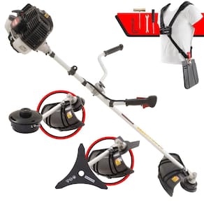Roçadeira Profissional À Gasolina Kawashima KW43-LE 43cc 1,7HP C/ Faca de Corte de 3 Pontas e Carretel Nylon Ideal Para Manutenção de Rodovias