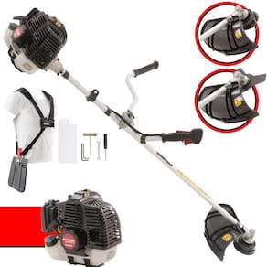 Máquina de Cortar Grama À Gasolina Kawashima KW43-LE 2T 43cc 1,7HP Roçadeira Completa Com Lâmina 3 Pontas e Cabeçote Nylon
