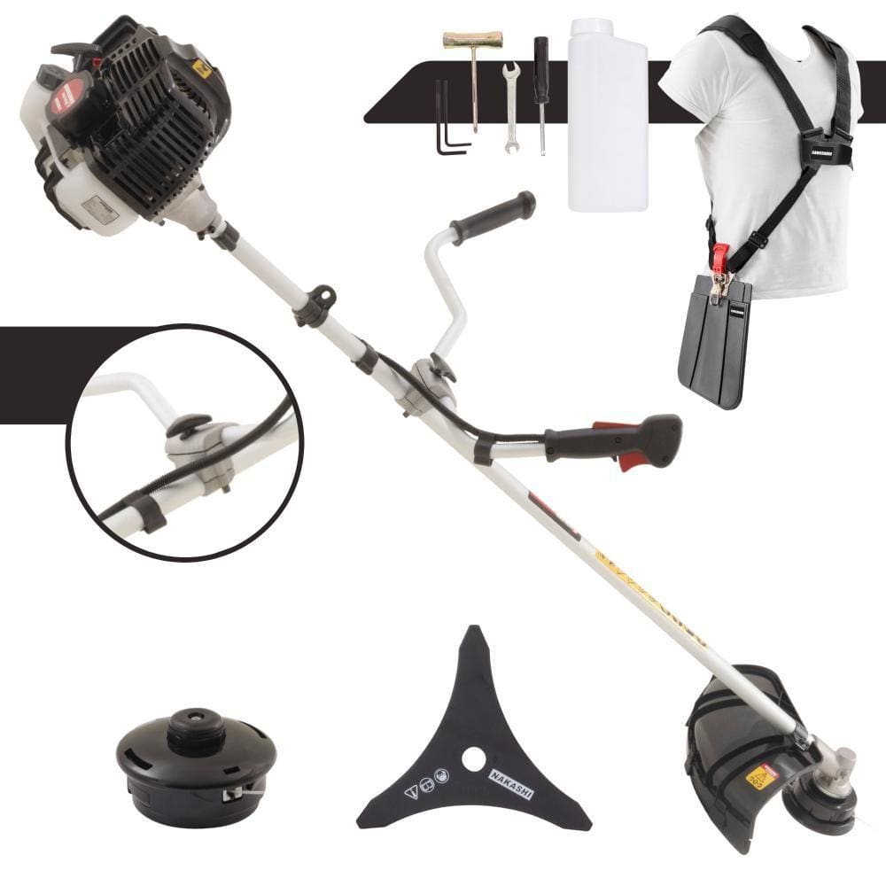 Roçadeira Aparador de Grama À Gasolina Kawashima KW43-LE 43cc 1,7HP Alta Performance e Potência C/ Faca de Corte 3 Pontas + Carretel de Nylon