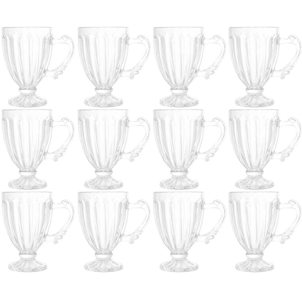 Conjunto 12 Xícaras de Café 100ml Cristal Imperial Lyor Taças para Cafézinho Padaria Casa