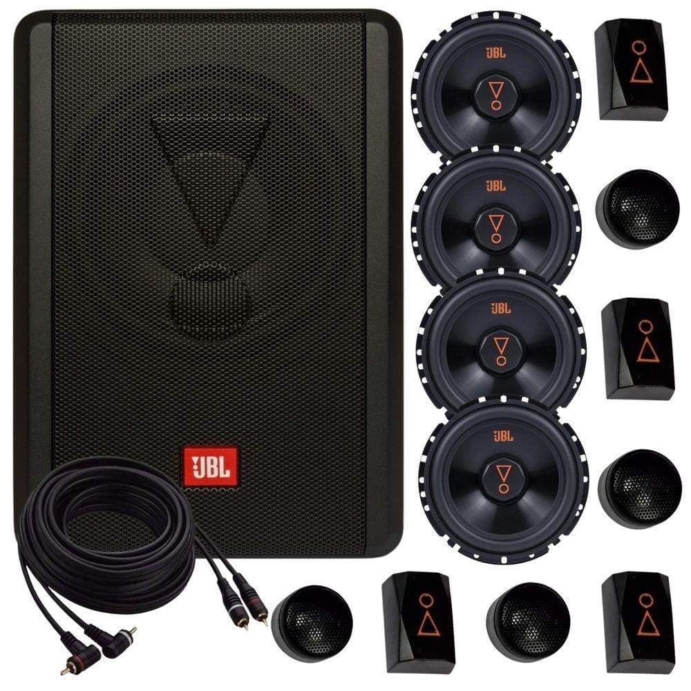 Caixa JBL Ativa Amplificada SW8A-MS 200w + Par Kit 2 Vias JBL 62VMS80 160W + Rca