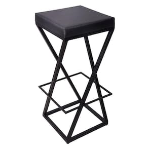 Banqueta Zênite - Preto - Assento Estofado Preto - 65cm