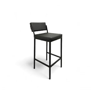 Banqueta Prisma Com Encosto Estofada Preto - 65cm