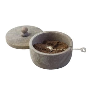 Pimenteira Saleiro Belíssimo De Pedra Sabão C/Colher