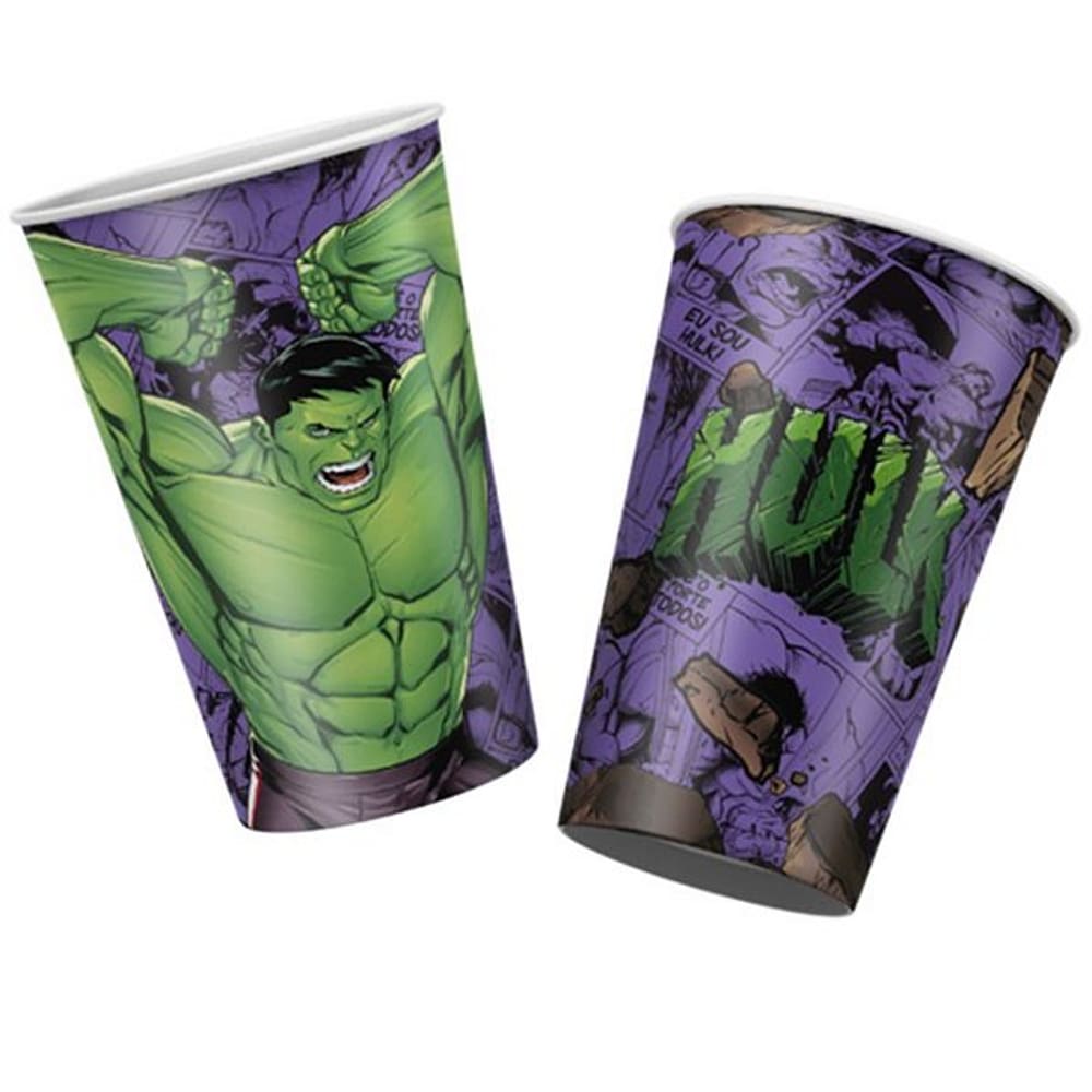 Copo Papel 180ml Hulk C/8 Regina