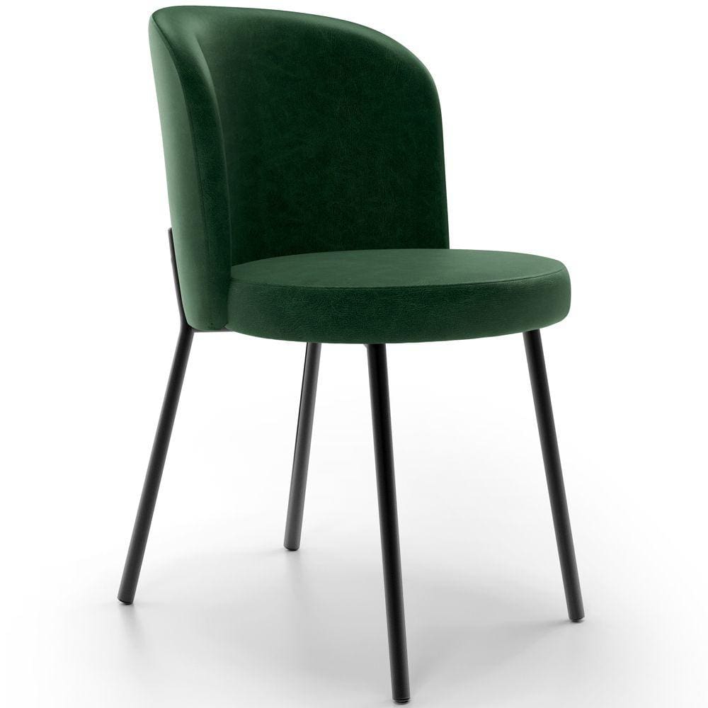 Cadeira Para Sala de Jantar Cozinha Estofada Gavi L02 Couríssimo Verde Musgo - Lyam Decor