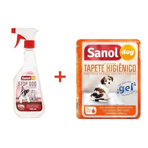 Educador Sanitário Canino Stop Dog + Tapete Higiênico para Cães Sanol 7 unidades