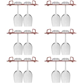 Kit 6 Organizadores Porta Taças 25cm Suportes Para Pendurar Taças Rose Gold