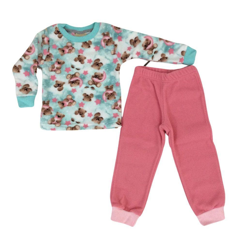Pijama Soft Fem Vrasalon Rosa e Verde