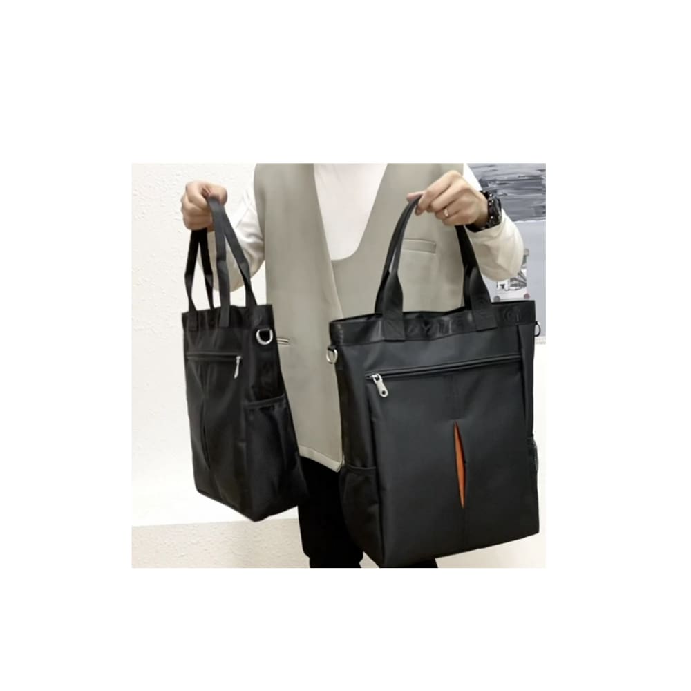 Bolsa Masculina Para Laptop, Bolsa de Ombro de Nylon de Grande Capacidade, Bolsa Mensageiro Á Prova D`Água Para Viagens de Negócios