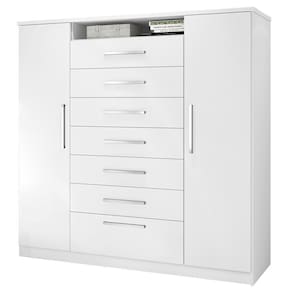 Cômoda Mega 2 Portas 7 Gavetas Branca J&A