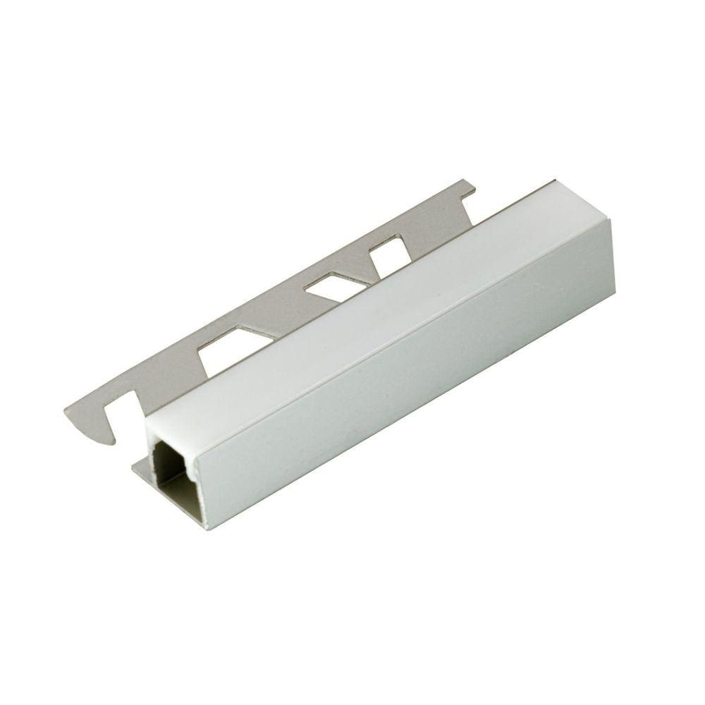 Perfil de Alumínio para Acabamento 13mm X 1,17cm Luce Linear com Guia - caixa com 5 Unidade - Anodizado + PC