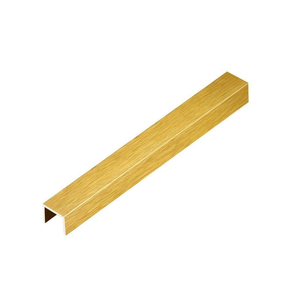 Perfil de Alumínio para Acabamento 10mm X 1,0cm Luxor Golden Matte Escovado Viscardi - caixa com 5 Unidade - Dour. Fosco Escovado
