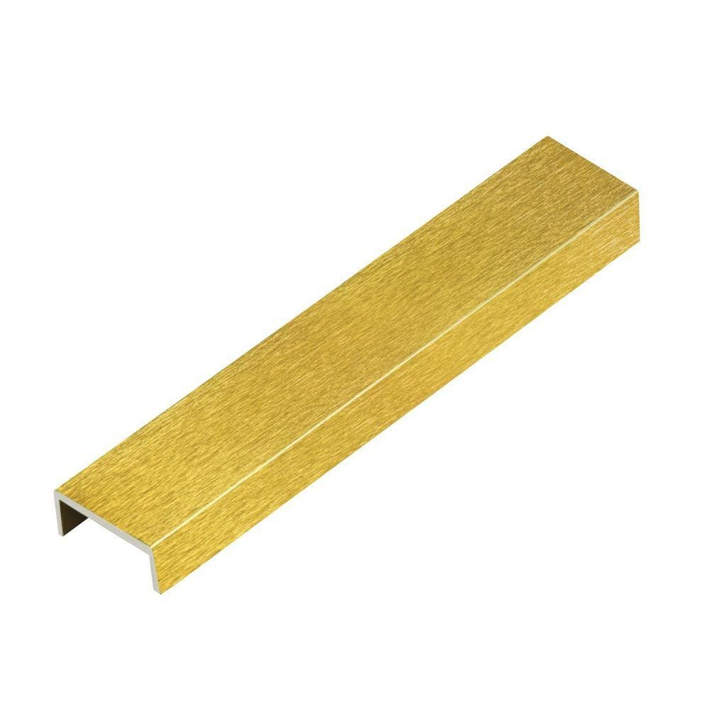 Perfil de Alumínio para Acabamento 10mm X 1,0cm Luxor - caixa com 5 Unidade - Dourado Escovado