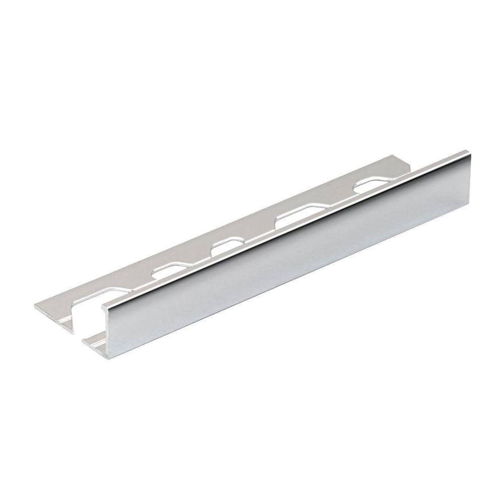 Perfil de Alumínio para Acabamento 10mm X 1,0cm Ravena - caixa com 5 Unidade - Cromado Brilho