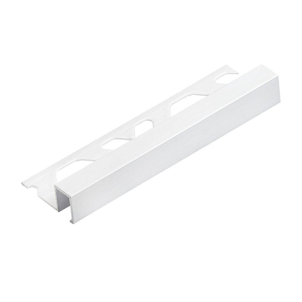 Perfil de Alumínio para Acabamento 10mm X 1,2cm Firenze Blanc Viscardi - caixa com 5 Unidade - Branco Brilho