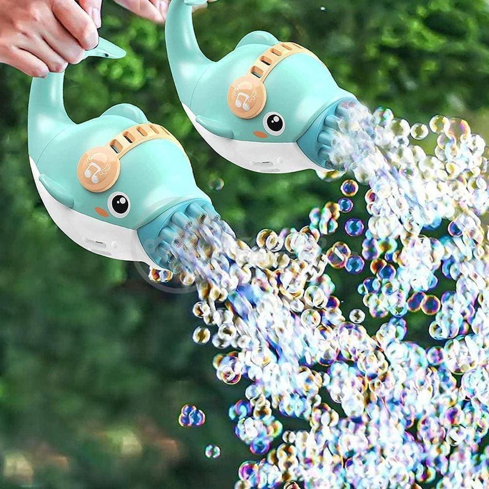Kit 1 Golfinho Bolha Sabão Criança Infantil+ 3 Pilha Azul 8