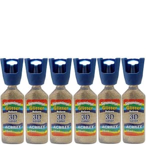 Kit C/6 Dimensional Glitter Rel3D 215 Champagne Acrilex 35Ml