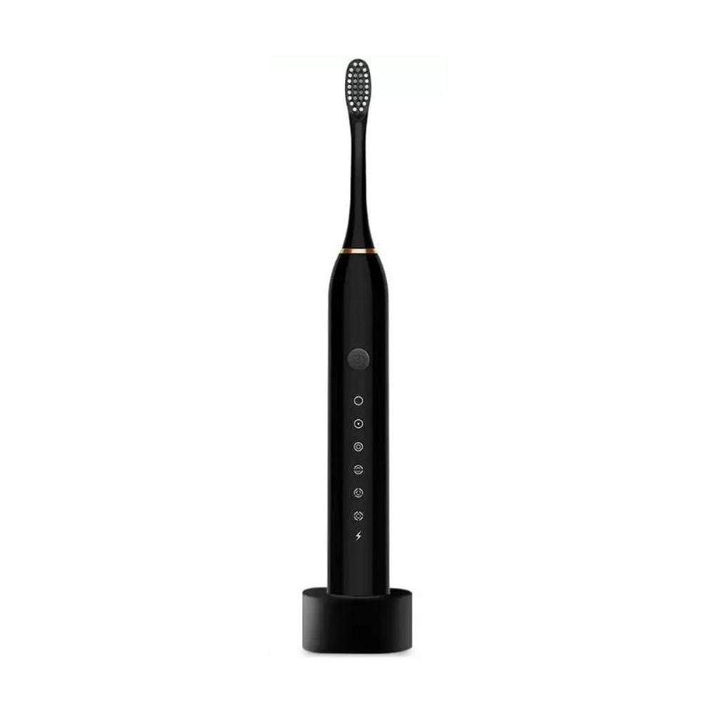 Escova Dental Elétrica Bbg Recarregável + 3 Refis - Preto
