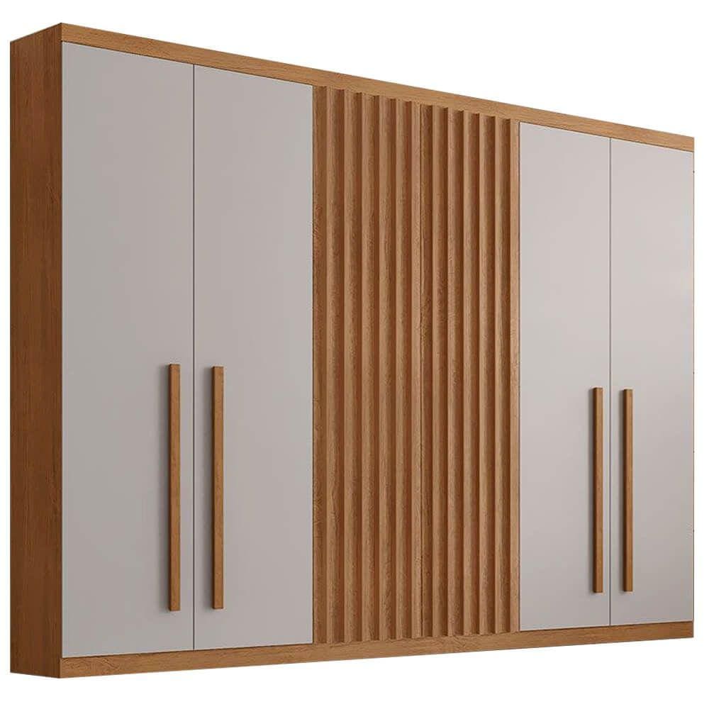 Guarda Roupa Riviera Casal 6 Portas 6 Gavetas Rufato Naturale Cor Off White