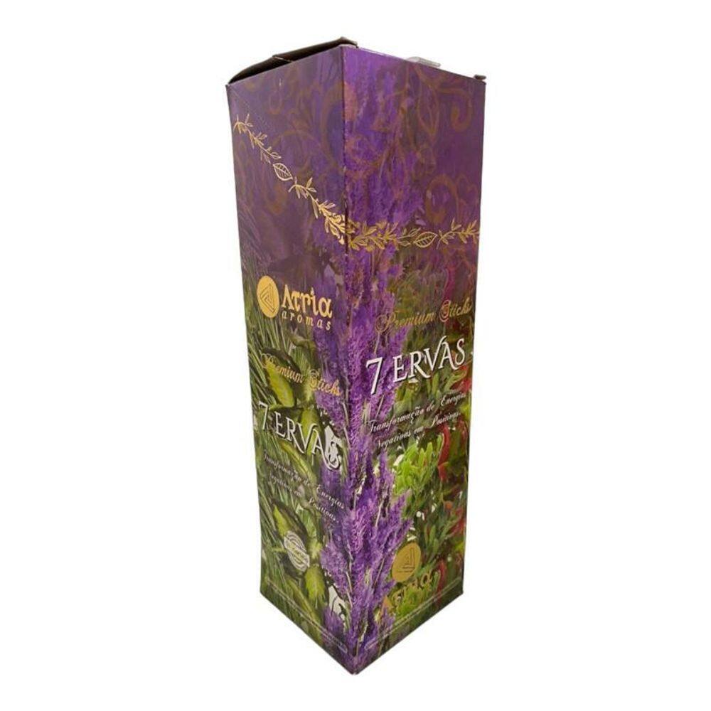 Incenso Indiano 7 Ervas Atria 0% Carvão 25 Cxs Com 8 Varetas