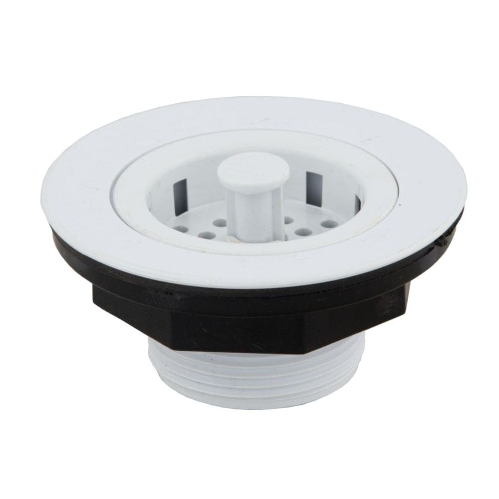 Valvula Pia Americana Soft 3 1/2 Inox Branco Com Cestinha