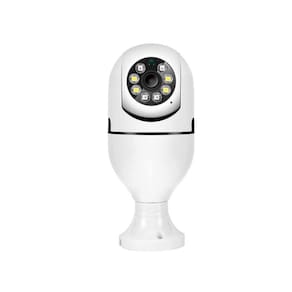 Câmera Ip 360 Giratória Com Wifi E Lâmpada De Segurança
