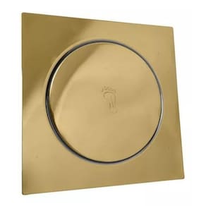 Ralo Click Dourado Gold De Banheiro 15X15 Aço Inox Luxo
