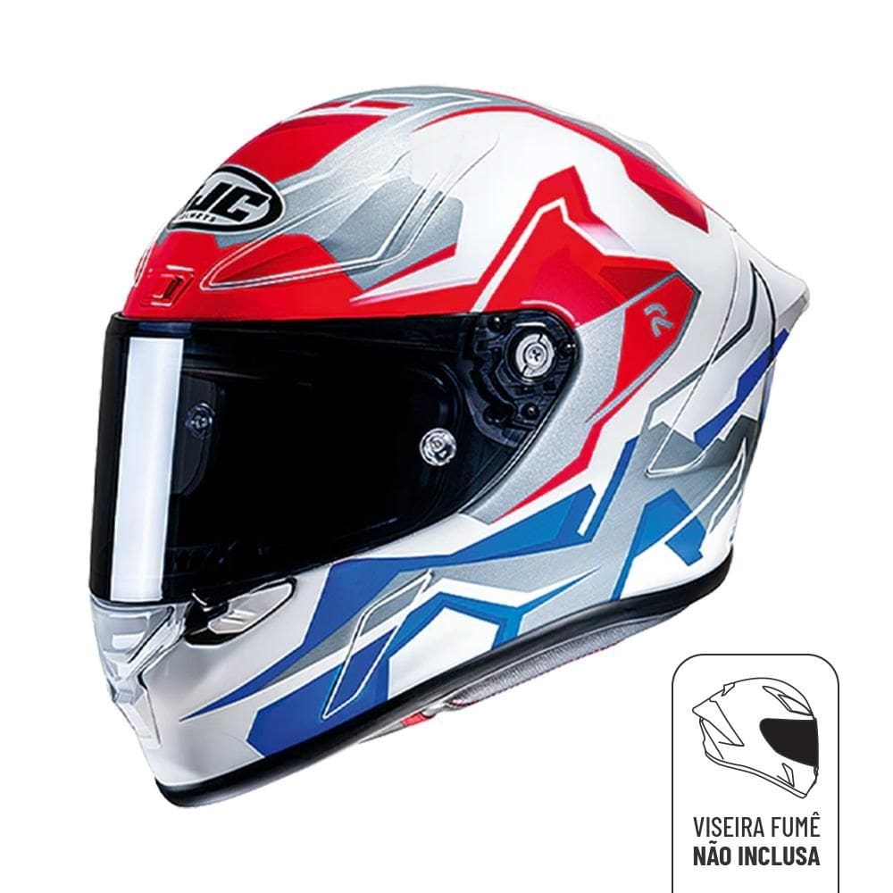Capacete Hjc Rpha 1 Nomaro Vermelho Branco Azul E Cinza 58 [F016]